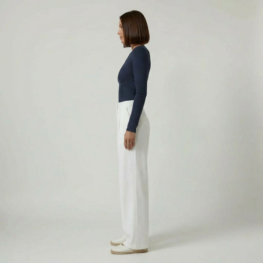 MECXY Geribbelde Top met Lange Mouwen