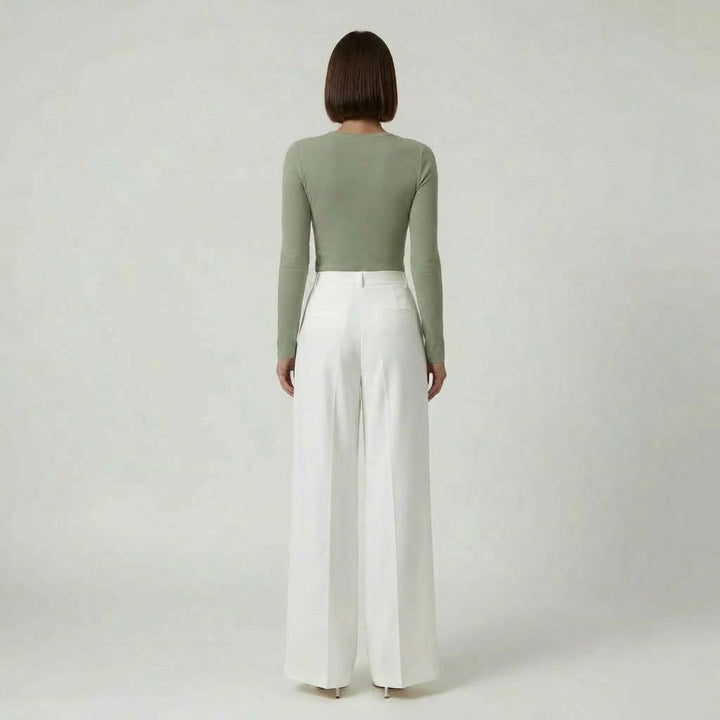 MECXY Geribbelde Top met Lange Mouwen