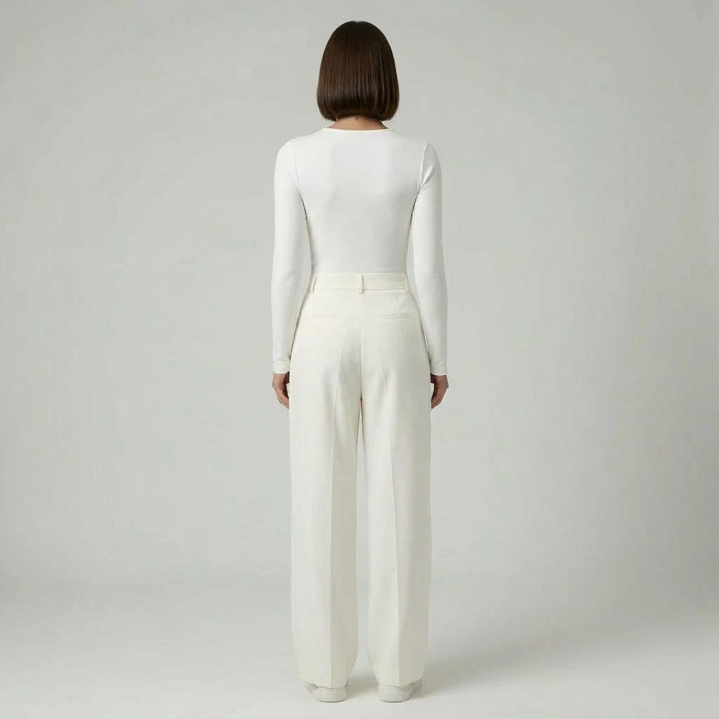 MECXY Geribbelde Top met Lange Mouwen