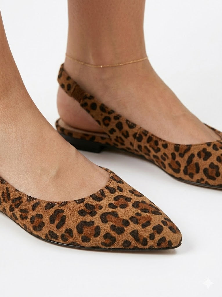 MECXY Luipaardprint Slingback Ballerina